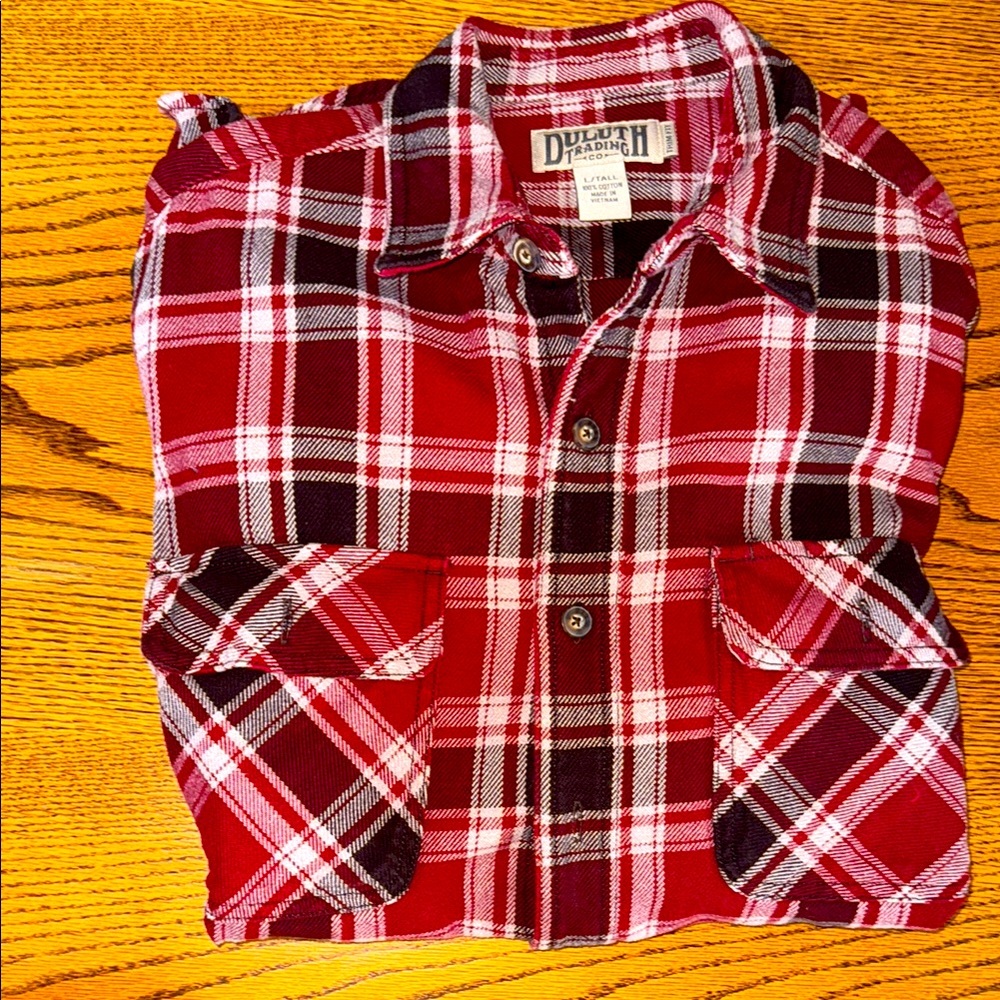 Duluth Trading Red Plaid Flannel